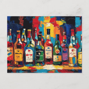 Cartes Pour Fêtes Annuelles "Collection de bouteilles de la étagère de bar" (S