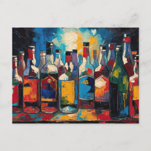 Cartes Pour Fêtes Annuelles "Collection de bouteilles de la étagère de bar" (S