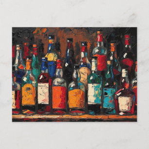 Cartes Pour Fêtes Annuelles "Collection de bouteilles de la étagère de bar" (S