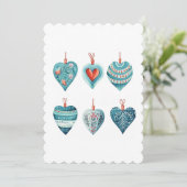 Cartes Pour Fêtes Annuelles Collection de décorations de coeur de Noël (Debout devant)