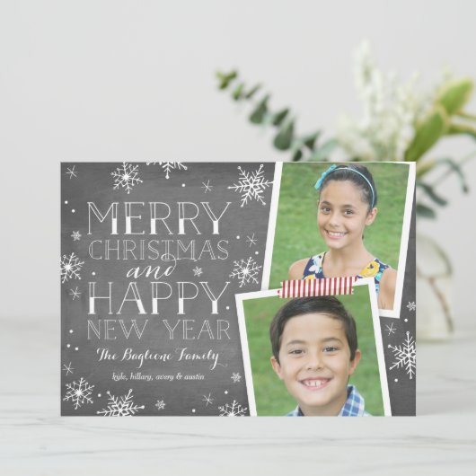 Cartes Pour Fêtes Annuelles Collection de flocons de neige dessinés (Debout devant)