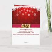 Cartes Pour Fêtes Annuelles Collection de Noël Suzanne Elizabeth - (Dos)