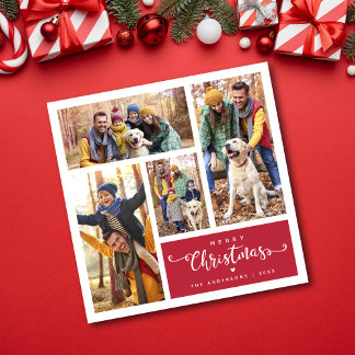 Cartes Pour Fêtes Annuelles Collection de quatre photos moderne Joyeux Noël