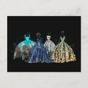Cartes Pour Fêtes Annuelles Collection Evening Gowns Illustration de mode