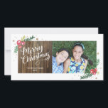 Cartes Pour Fêtes Annuelles Collection Festive Foliage<br><div class="desc">Ajoutez une touche festive supplémentaire à vos salutations de vacances cette année avec ce carte photo 1 photo,  avec de la calligraphie lettrée à la main et du feuillage dessiné à la main,  le tout sur un arrière - plan rustique en bois. Disponible en plusieurs couleurs.</div>