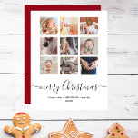 Cartes Pour Fêtes Annuelles Collection moderne Famille Photo Joyeux Noël<br><div class="desc">Une belle carte de Noël moderne de style "Insta" carré photo grille collage carte de Noël parfait pour envoyer vos voeux de vacances! Le design moderne comprend un collage de 9 photos personnalisables carrés. Ci-dessous il y a un en-tête "joyeux Noël" dans un script chic et fantaisiste et votre nom...</div>