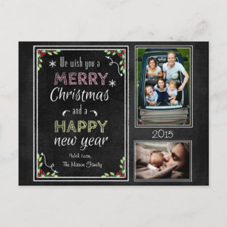 Cartes Pour Fêtes Annuelles Collection Noël Chalkboard