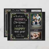 Cartes Pour Fêtes Annuelles Collection Noël Chalkboard (Devant / Derrière)
