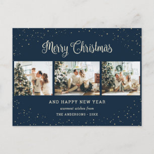 Cartes Pour Fêtes Annuelles Collection photo bleu moderne Joyeux Noël