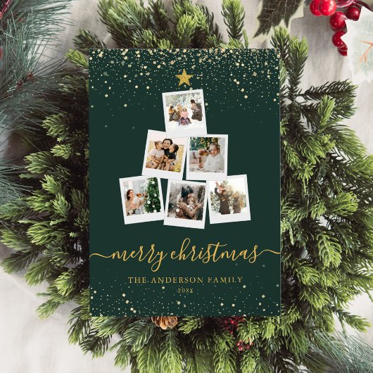 Cartes Pour Fêtes Annuelles Collection photo de l'arbre de Noël vert moderne