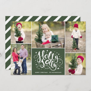 Cartes Pour Fêtes Annuelles Collection photo Holly Jolly moderne Christmas Gre