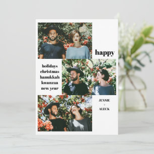 Cartes Pour Fêtes Annuelles Collection photo moderne 3 Noir et blanc Noël