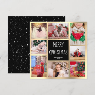 Cartes Pour Fêtes Annuelles Collection photo moderne Black & Gold Joyeux Noël