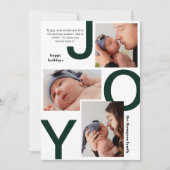 Cartes Pour Fêtes Annuelles Collection photo moderne Dark Green Joy Noël (Devant)