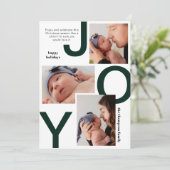 Cartes Pour Fêtes Annuelles Collection photo moderne Dark Green Joy Noël (Debout devant)