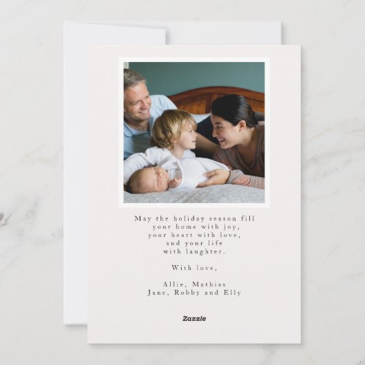 Cartes Pour Fêtes Annuelles Collection photo moderne élégant Noël de la couron (Dos)