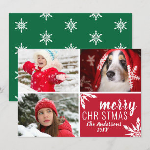 Cartes Pour Fêtes Annuelles Collection photo moderne Red & Green Joyeux Noël