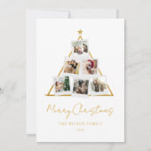 Cartes Pour Fêtes Annuelles Collection photo or moderne Noël (Devant)