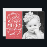 Cartes Pour Fêtes Annuelles Collection voeux de Noël<br><div class="desc">Send your holiday greetings in style with thih this 1-photo holiday card featuring hand lettered calligraphy artwork. Opt for an extra luxurious touch with textured paper or a die-cut shape.</div>