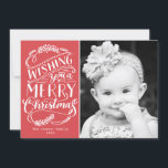 Cartes Pour Fêtes Annuelles Collection voeux de Noël<br><div class="desc">Send your holiday greetings in style with thih this 1-photo holiday card featuring hand lettered calligraphy artwork. Opt for an extra luxurious touch with textured paper or a die-cut shape.</div>