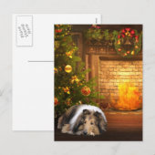Cartes Pour Fêtes Annuelles Collie Christmas (Devant / Derrière)