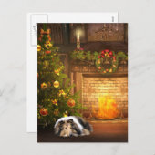 Cartes Pour Fêtes Annuelles Collie Christmas (Devant / Derrière)