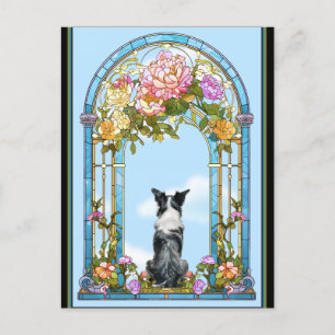 Cartes Pour Fêtes Annuelles Collie frontalier à la porte du Ciel