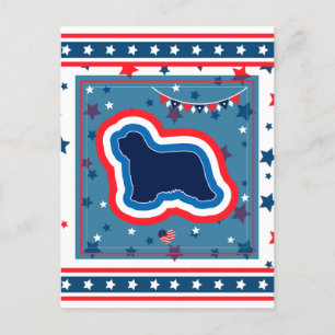 Cartes Pour Fêtes Annuelles Collie Patriotique Rouge Blanc Bleu 4 Juillet