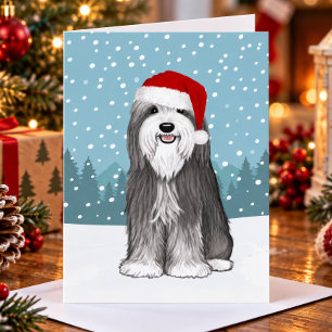 Cartes Pour Fêtes Annuelles Collie Portée Mignonne Chien Noël Personnalisé