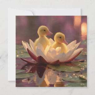 Cartes Pour Fêtes Annuelles Colliers adorables dans une fleur de lys d'eau