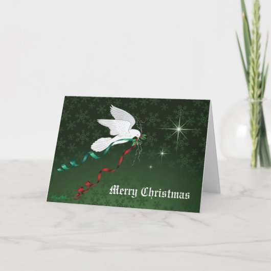 Cartes Pour Fêtes Annuelles Colombe blanche (Devant)