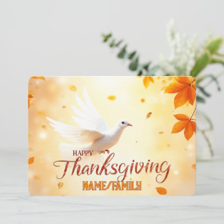 Cartes Pour Fêtes Annuelles Colombe blanche de gratitude – Action de grâce élé