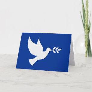 Cartes Pour Fêtes Annuelles Colombe de la paix bleue et blanche