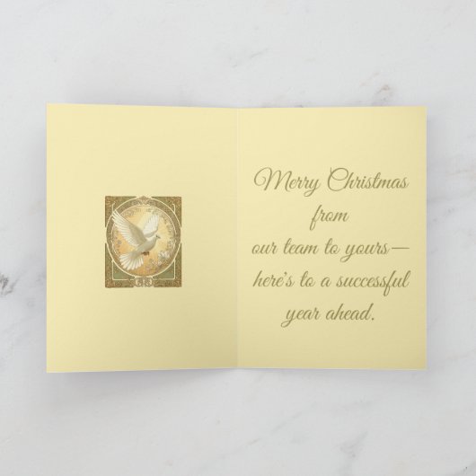 Cartes Pour Fêtes Annuelles Colombe de Noël Design Art Nouveau (Intérieur)