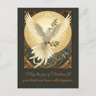 Cartes Pour Fêtes Annuelles Colombe portant un brin d'olive Noël Desi