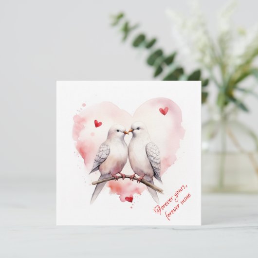 Cartes Pour Fêtes Annuelles Colombes d'amour | Texte personnalisé | Saint-Vale (Debout devant)