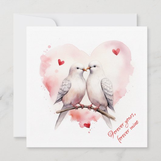 Cartes Pour Fêtes Annuelles Colombes d'amour | Texte personnalisé | Saint-Vale (Devant)