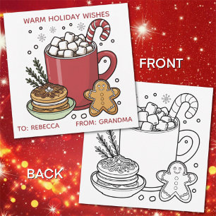 Cartes Pour Fêtes Annuelles Color Me Christmas Vacances Chocolat Chaud avec Bi
