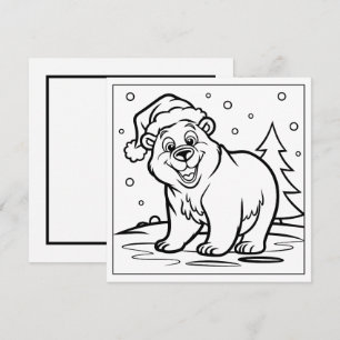 Cartes Pour Fêtes Annuelles Coloration de l'ours de Noël festif