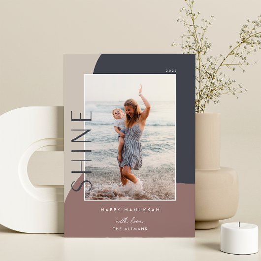 Cartes Pour Fêtes Annuelles Colorbloc brillant | Hanoukka photo verticale