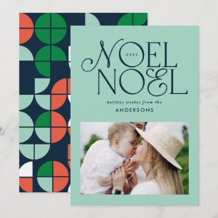 Cartes Pour Fêtes Annuelles Coloré brillant Noel Noël photo géométrique Ho