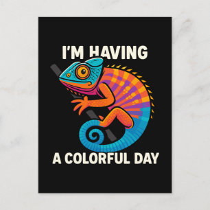Cartes Pour Fêtes Annuelles Coloré Chameleon Lizard Vie Rainbow Reptile