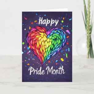 Cartes Pour Fêtes Annuelles Coloré Coeur Bonne Fierté Mois
