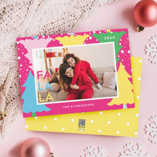 Cartes Pour Fêtes Annuelles Coloré FA LA Neon Fun Christmas Tree Photo