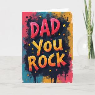 Cartes Pour Fêtes Annuelles Coloré Papa Tu Dechires Fête des Pères Vibrant 