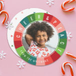 Cartes Pour Fêtes Annuelles Coloré Retro Rainbow Circle Photo Noël<br><div class="desc">Envoyez cette saison de fêtes avec ces cartes photos de Noël aux couleurs vives et d'inspiration rétro ! Elles disposent d'un cadre arc-en-ciel "volant couleur", avec des couleurs de rouge, rouge orange, rose vif, turquoise, vert, vert citron vert et menthe. Texte : CHEER & PEACE, avec un modèle texte pour...</div>