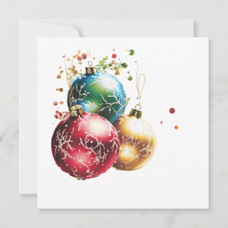 Cartes Pour Fêtes Annuelles Colorful Christmas Ornaments with Glitter