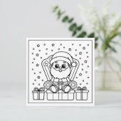 Cartes Pour Fêtes Annuelles Coloriage Festive Noël Père Noël (Debout devant)