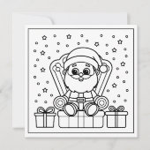 Cartes Pour Fêtes Annuelles Coloriage Festive Noël Père Noël (Devant)