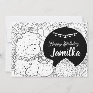 Cartes Pour Fêtes Annuelles Coloriage floral d'anniversaire pour enfants avec